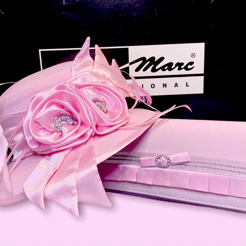 Pink Vintage Ben Marc Church Hat Set with Purse and Box